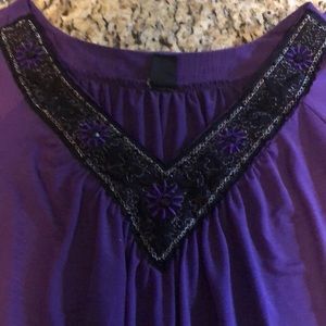Cute purple with beading dress shirt